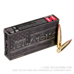 200 Rounds of .300 AAC Blackout Ammo by Hornady BLACK - 208gr A-MAX