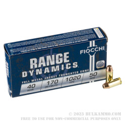 50 Rounds of .40 S&W Ammo by Fiocchi - 170gr FMJ