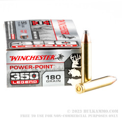 20 Rounds of .350 Legend Ammo by Winchester Super-X - 180gr Power-Point