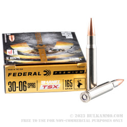 200 Rounds of 30-06 Springfield Ammo by Federal - 165gr TSX