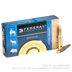 200 Rounds of .308 Win Ammo by Federal Power-Shok Copper - 150gr SCHP