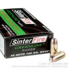 50 Rounds of .45 ACP Ammo by Sinterfire - 140gr Frangible