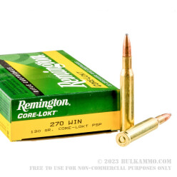 20 Rounds of .270 Win Ammo by Remington - 130gr PSP