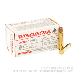 2000 Rounds of .22 WMR Ammo by Winchester Dynapoint - 45gr CPHP