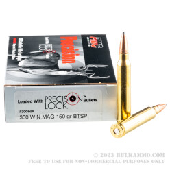 20 Rounds of .300 Win Mag Ammo by PMC Precision - 150gr SPBT InterLock