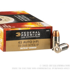 50 Rounds of .45 ACP +P Ammo by Federal LE Tactical - 230gr Bonded HP
