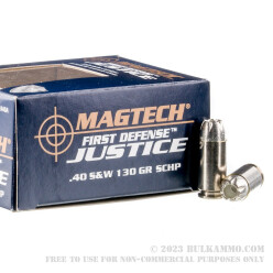 20 Rounds of .40 S&W Ammo by Magtech First Defense Justice - 130gr SCHP