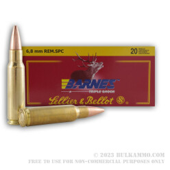 600 Rounds of 6.8 SPC Ammo by Sellier & Bellot - 110gr Barnes TSX