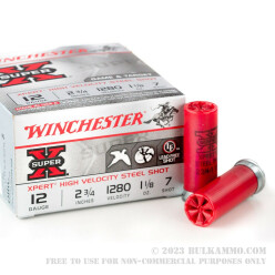 25 Rounds of 12ga Ammo by Winchester - 1 1/8 ounce #7 Shot (Steel)