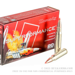 20 Rounds of .308 Win Ammo by Hornady Superformance - 150gr GMX