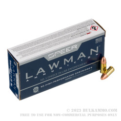 50 Rounds of 9mm Ammo by Speer Lawman - 115gr TMJ