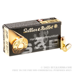 50 Rounds of .45 ACP Ammo by Sellier & Bellot - 230gr JHP
