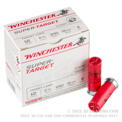 250 Rounds of 12ga Ammo by Winchester Super Target - 1 ounce #8 shot