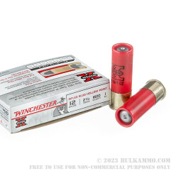 5 Rounds of 12ga Ammo by Winchester - 1 ounce Rifled Slug