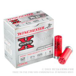 250 Rounds of 12ga Ammo by Winchester - 1 ounce #6 Shot (Steel)