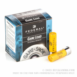 250 Rounds of 20ga Ammo by Federal Game Load Upland - 7/8 ounce #7 1/2 shot