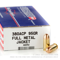 50 Rounds of .380 ACP Ammo by Ultramax Remanufactured - 95gr FMJ