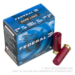 250 Rounds of 12ga Ammo by Federal Game-Shok - 2-3/4" 1 ounce #8 shot