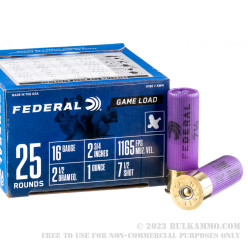 25 Rounds of 16ga Ammo by Federal - 1 ounce #7 1/2 shot