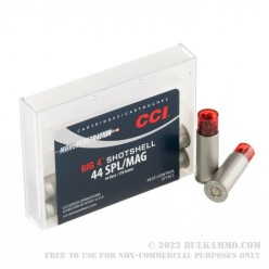 10 Rounds of .44 Spl/Mag Ammo by CCI Big 4 - 110 Grain #4 shot