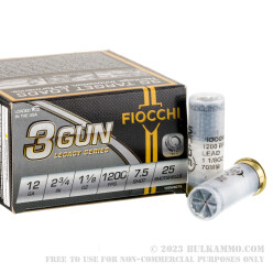 250 Rounds of 12ga Ammo by Fiocchi 3 Gun Match - 1 1/8 ounce #7 1/2 shot