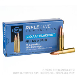 1000 Rounds of .300 AAC Blackout Ammo by Prvi Partizan - 125gr FMJ