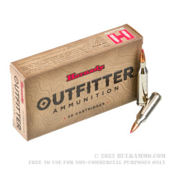 20 Rounds of .243 Win Ammo by Hornady Outfitter - 80gr CX