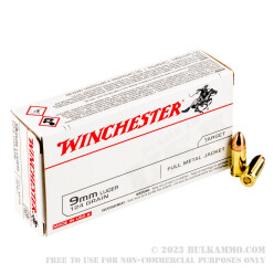 50 Rounds of 9mm Ammo by Winchester - 124gr FMJ