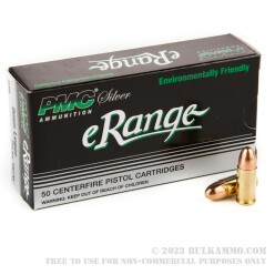 50 Rounds of 9mm Ammo by PMC eRange - 115gr EMJ-NT
