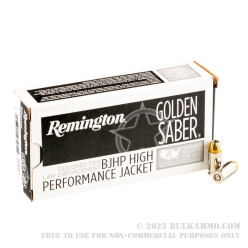 50 Rounds of .380 ACP Ammo by Remington Golden Saber - 102gr BJHP
