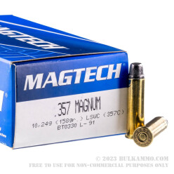 50 Rounds of .357 Mag Ammo by Magtech - 158gr LSWC