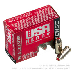 20 Rounds of .45 ACP Ammo by Winchester USA Ready Defense - 200gr JHP
