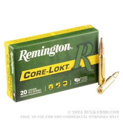 20 Rounds of 30-06 Springfield Ammo by Remington - 150gr PSP