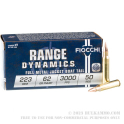 50 Rounds of .223 Ammo by Fiocchi - 62gr FMJBT
