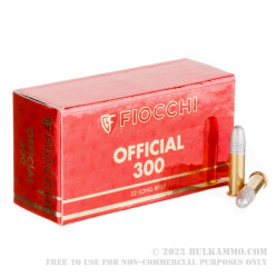 50 Rounds of .22 LR Ammo by Fiocchi Super Match - 40gr RN