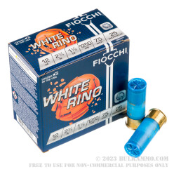 250 Rounds of 12ga Ammo by Fiocchi White Rino - 2-3/4" 1 1/8 ounce #7 1/2 shot