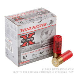 25 Rounds of 12ga Ammo by Winchester Super-X Xpert HV - 2-3/4" 1 1/8 ounce #4 shot