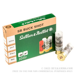 250 Rounds of 12ga 9P Ammo by Sellier & Bellot -  00 Buck
