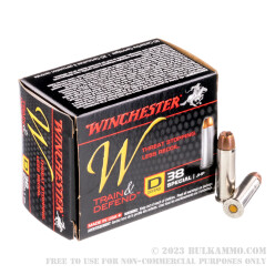 20 Rounds of .38 Spl Ammo by Winchester Train & Defend - 130gr JHP
