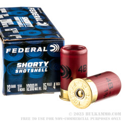 100 Rounds of 12ga Ammo by Federal Shorty Shotshell - #4 Buck
