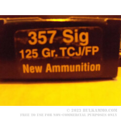 50 Rounds of .357 SIG Ammo by PCI - 125gr TCJFN