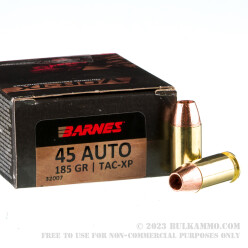 20 Rounds of .45 ACP Ammo by Barnes VOR-TX - 185gr TAC-XP