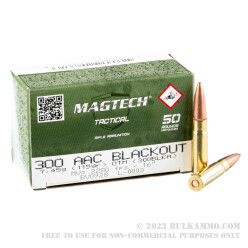 500 Rounds of .300 AAC Blackout Ammo by Magtech First Defense - 115gr OTM