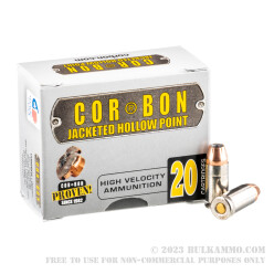 20 Rounds of 9mm +P Ammo by Corbon  - 115gr JHP