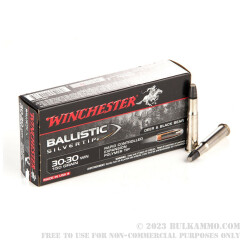 20 Rounds of 30-30 Win Ammo by Winchester Ballistic Silvertip - 150gr Polymer Tip