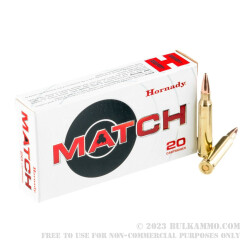 200 Rounds of .223 Ammo by Hornady - 75gr HPBT Match