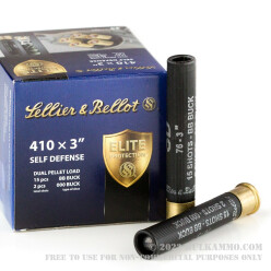 25 Rounds of 3" .410 Ammo by Sellier & Bellot - 15 BB Shot - 2 000 Buck Shot