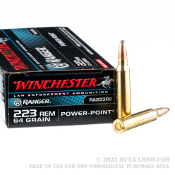 20 Rounds of .223 Ammo by Winchester - 64gr PP