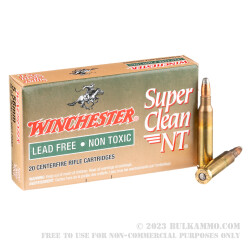 20 Rounds of 5.56x45 Ammo by Winchester Super Clean NT - 55gr JSP