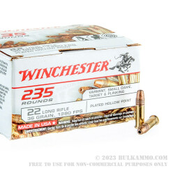 235 Rounds of .22 LR Ammo by Winchester - 36gr CPHP